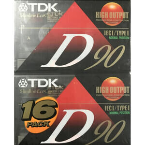 NEWTDK D90 High Output Audio Cassette IEC I/Type 1 Dynamic Performance (SET of 2